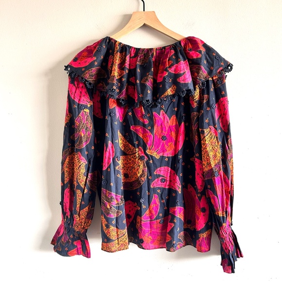 Farm Rio Patchwork Bananas Blouse Size Small New with tags - Picture 4 of 15